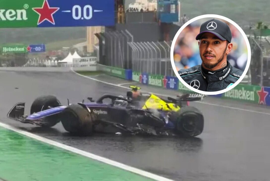 El gesto de Hamilton con Colapinto tras el accidente en el GP de Brasil